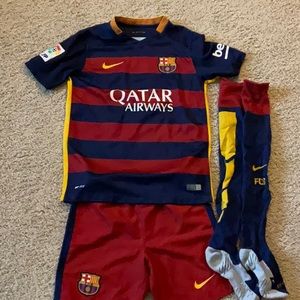 Boys Nike Barcelona Messi soccer set